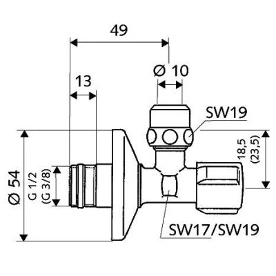Schell Comfort 049070699 zawór ścienny kątowy