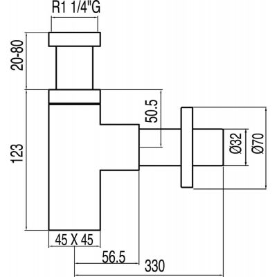Tres Selection 13463420 syfon do umywalki butelkowy chrom