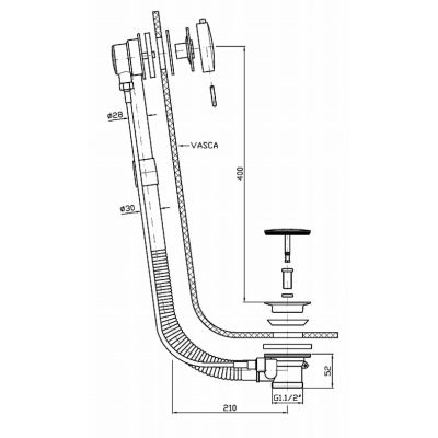 Syfon do wanny Z90015C3 Zucchetti