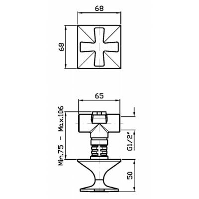 Element zewnętrzny zaworu podtynkowego ZB1729 Zucchetti Bellagio