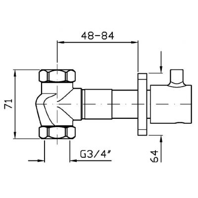 Zawór kątowy ZP6722 Zucchetti Pan