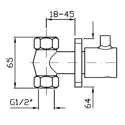 Zawór kątowy ZP6727 Zucchetti Pan