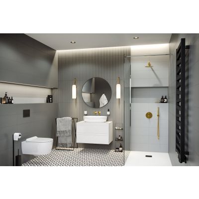 Grzejnik łazienkowy dekoracyjny 130.5x50 cm czarny GREXIT131BL Excellent Italic