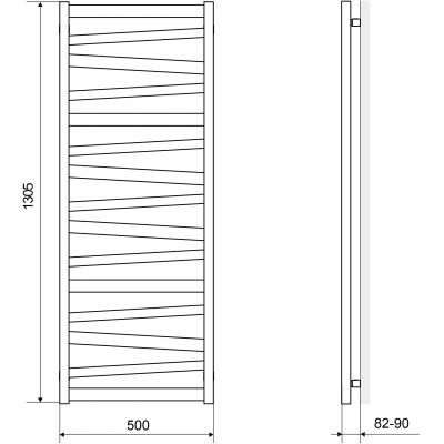 Grzejnik łazienkowy dekoracyjny 130.5x50 cm czarny GREXIT131BL Excellent Italic