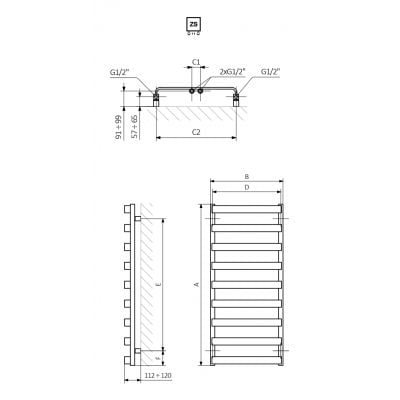 Grzejnik łazienkowy dekoracyjny 137x50 cm czarny GREXME137BL Excellent Meteor