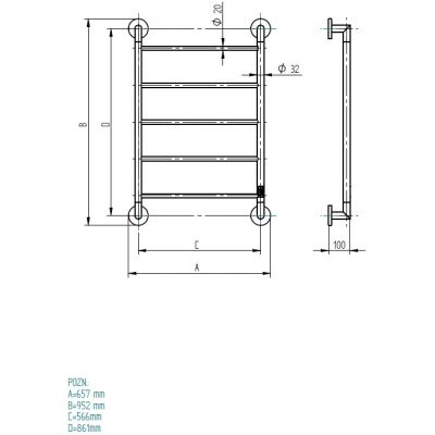 Grzejnik elektryczny 95.2x65.7 cm czarny NI1BRK P.M.H. Niklas