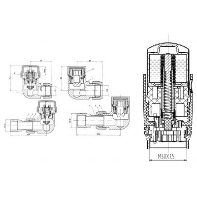 Zestaw termostatyczny czarny CD25C15 Invena PROV