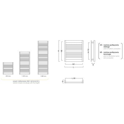 Grzejnik łazienkowy drabinkowy 107.5x50 cm biały FRA50110 Instal Projekt Frame