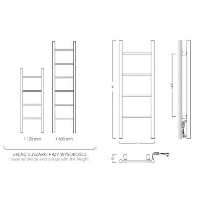 Grzejnik elektryczny 112x40 cm czarny PRVE40110C31 Instal Projekt Primavera