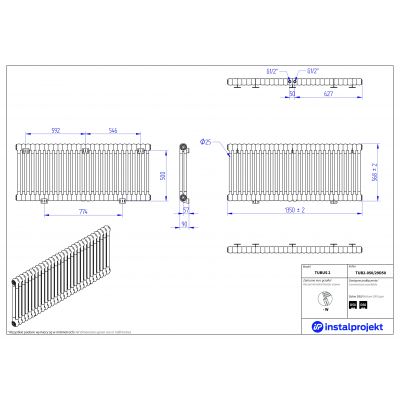 Grzejnik pokojowy 56.8x135 cm podłączenie dolne TUB205029D50 Instal Projekt Tubus 2