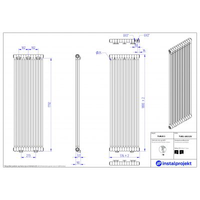 Grzejnik pokojowy 180x57.6 cm podłączenie dolne TUB218012V Instal Projekt Tubus 2