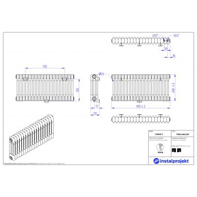 Grzejnik pokojowy 40x89.5 cm podłączenie dolne TUB304019V Instal Projekt Tubus 3