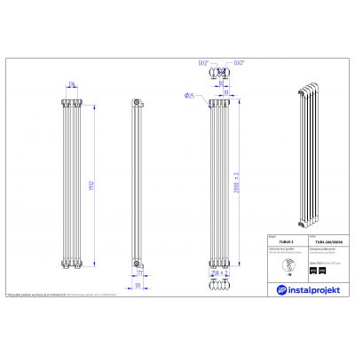 Grzejnik pokojowy 200x25.8 cm podłączenie dolne TUB320005D50 Instal Projekt Tubus 3