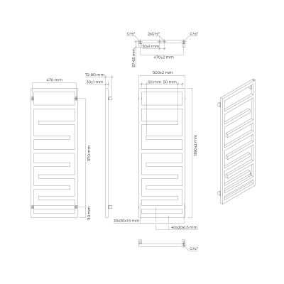 Grzejnik łazienkowy dekoracyjny 139x50 cm biały 55016000 Oltens Flamma