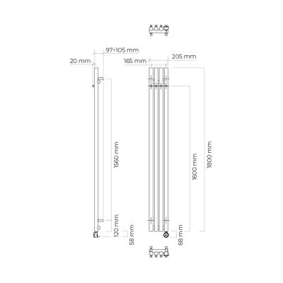 Grzejnik elektryczny 180x20.5 cm biały 55112000 Oltens Stang