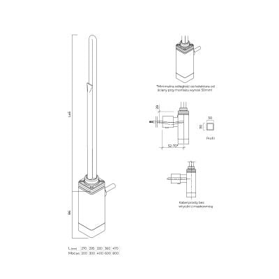 Grzałka elektryczna 300 W biała 55926000 Oltens Varmare