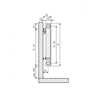 Grzejnik pokojowy 60x180 cm podłączenie boczne biały F092106018010300 Purmo Plan Compact