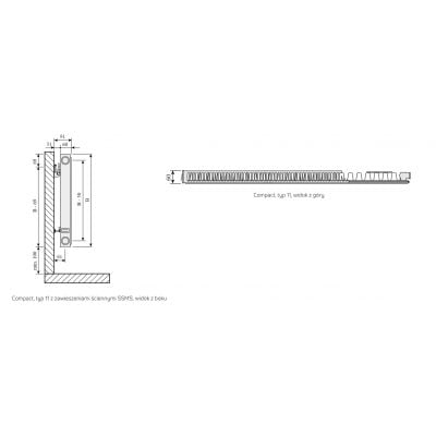 Grzejnik pokojowy 45x40 cm podłączenie boczne F061104504010300 Purmo Compact