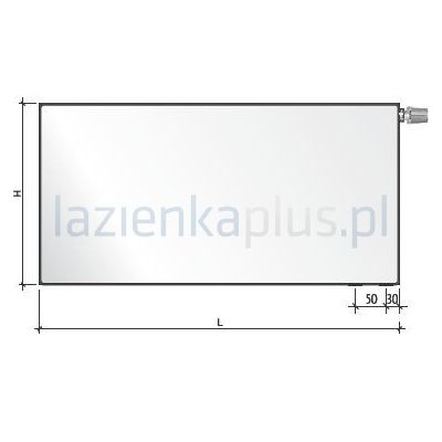 Grzejnik pokojowy 50x120 cm podłączenie dolne biały F0A1105012010310 Purmo Plan Ventil Compact