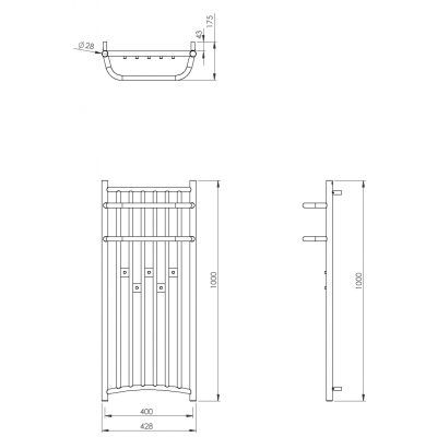 Grzejnik łazienkowy dekoracyjny 100x43 cm G00943010004 Imers Indeo
