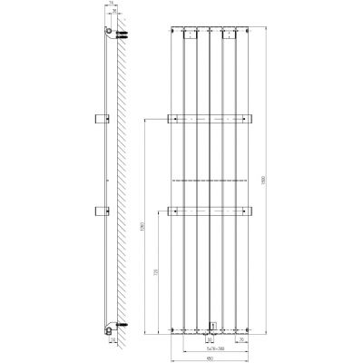 Grzejnik łazienkowy dekoracyjny 180x45 cm IR145 Sapho Colonna