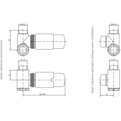 Zestaw termostatyczny czarny TGETINTEPK9M5 Terma Integra All in One