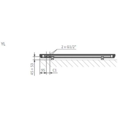 Wymiennik grzejnika 58.5x130 cm podłączenie dolne WGCSX058130K916YL Terma Case Slim