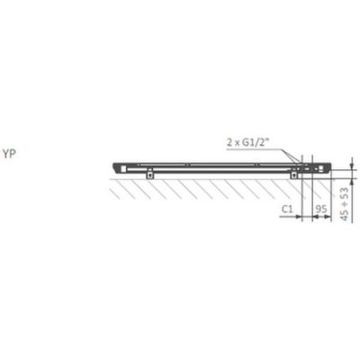 Wymiennik grzejnika 58.5x130 cm podłączenie dolne WGCSX058130K916YP Terma Case Slim