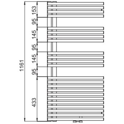 Grzejnik łazienkowy drabinkowy biały 116.1x59.6 cm LFAL12006005 Zehnder Forma Asym