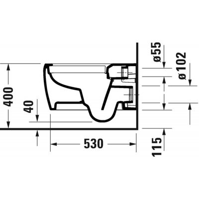 Miska WC wisząca bez kołnierza biały połysk 2556092000 Duravit Qatego