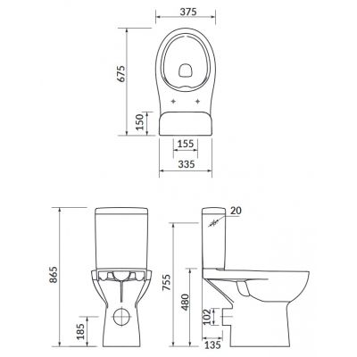 Kompakt WC K110221 Cersanit Etiuda
