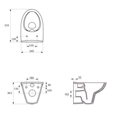 Miska WC wisząca bez kołnierza biała K27061 Cersanit Parva