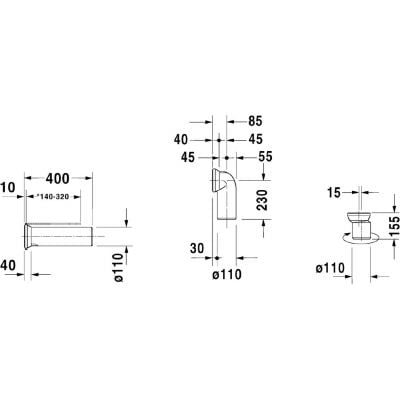 Króciec dopływowy 0014220000 Duravit Vario