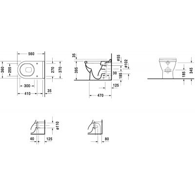 Miska WC stojąca z kołnierzem biały 0124090000 Duravit Starck 3
