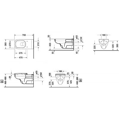 Miska WC wisząca dla niepełnosprawnych biały 22280920002 Duravit D-Code