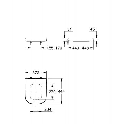 Deska sedesowa biała 39331002 Grohe Euro Ceramic