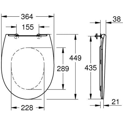 Deska sedesowa wolnoopadająca biała 39898000 Grohe Bau Ceramic