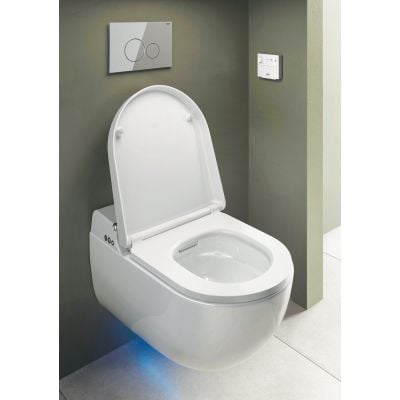Toaleta myjąca wisząca bez kołnierza ze spłukiwaniem wirowym biała 16WCW0143 Kludi Cleantronic