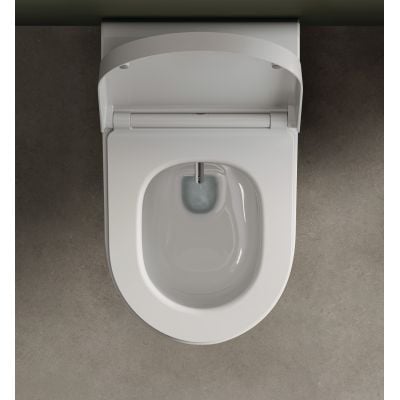 Toaleta myjąca wisząca bez kołnierza ze spłukiwaniem wirowym biała 16WCW0143 Kludi Cleantronic