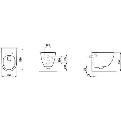 Miska WC wisząca bez kołnierza biały połysk H8219624000001 Laufen Pro A