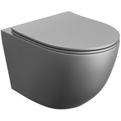 Miska WC wisząca bez kołnierza szary mat 5900378314271 LaVita Sinto