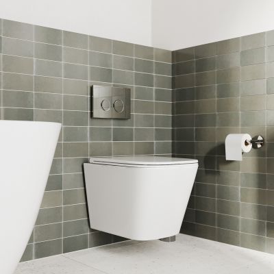 Zestaw miska z deską wisząca bez kołnierza biały HGR90000042 Hagser Otis