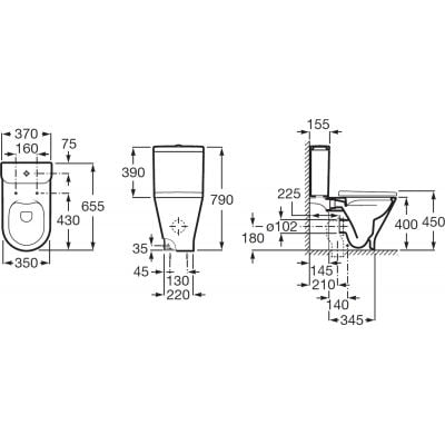 Spłuczka A3410N1000 Roca Gap Round