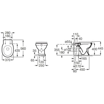 Miska WC stojąca A3440A9000 Roca Carmen