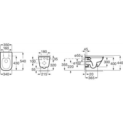 Miska WC wisząca bez kołnierza biały A34647F000 Roca Gap