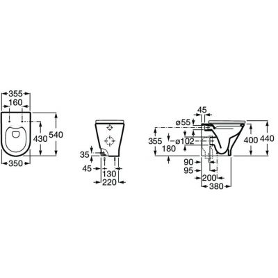 Miska WC stojąca bez kołnierza biały A3470N7000 Roca Gap Round