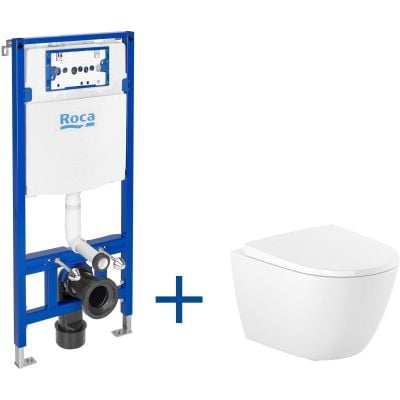 Zestaw miska z deską i stelaż A893106400 Roca Duplo One