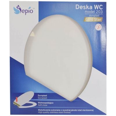 Deska sedesowa wolnoopadająca biały 10DESWCGDU203 Sepio