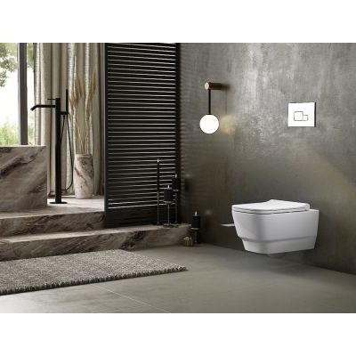 Miska WC wisząca bez kołnierza biały 100214 Sapho Bello