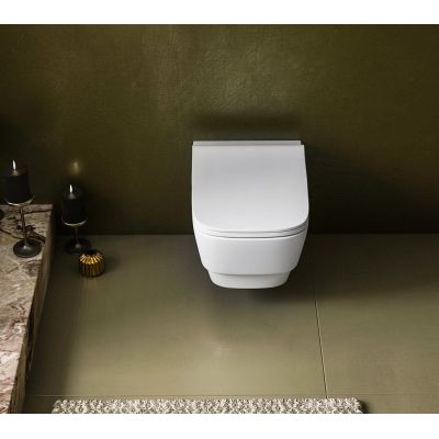 Miska WC wisząca bez kołnierza biały 100214 Sapho Bello